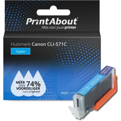 Afbeelding van Huismerk Canon CLI 571C Inktcartridge Cyaan