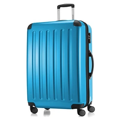 Afbeelding van HAUPTSTADTKOFFER Alex harde Koffer trolley rolkoffer reiskoffer, 4 dubbele wielen, uitbreiding, blauw, 75 cm Koffer,