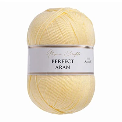 Afbeelding van Utopia Crafts Aran brei en haakgaren, 400 g (gesatineerd geel)