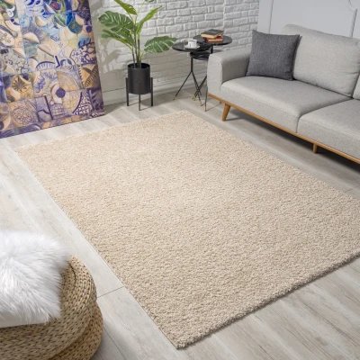 Afbeelding van Shaggy Vloerkleed Beige Hoogpolig 200x290 cm
