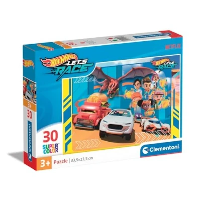 Afbeelding van Clementoni Hotwheels 30 delige puzzel supercolor, voor kinderen, gemaakt in Italië, meerkleurig 20284