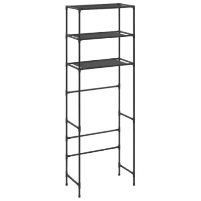 Afbeelding van Opbergrek voor boven toilet 3 laags 53x28x169 cm zwart