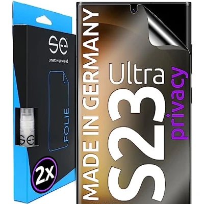 Afbeelding van S.E 2 stuks Samsung Galaxy S23 Ultra anti spion beschermfolie stofvrij luchtbelvrij
