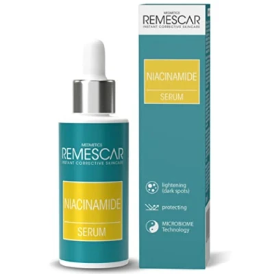Afbeelding van Remescar niacinamide Serum 30 ml 10% voor de gezichtsverzorging vermindert pigmentvlekken en verstevigt poriën versterkt huidbarrière een gelijkmatige teint