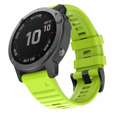 Afbeelding van Siliconen bandje Groen Garmin Quatix 7X / 6X &amp; Tactix 7 (pro)