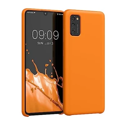 Afbeelding van kwmobile telefoonhoesje geschikt voor Samsung Galaxy A41 Hoesje met siliconen coating Smartphone case in fruitig oranje