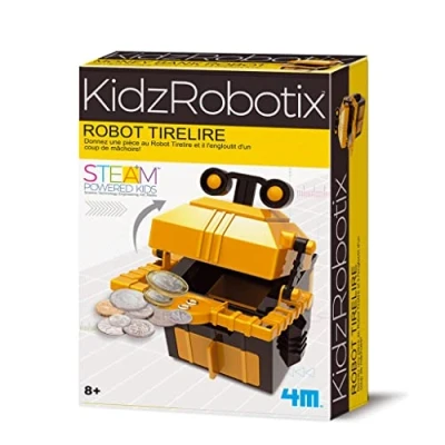 Afbeelding van 4m Spaarpot Robot Junior 14 Cm Goud/zwart 31 delig