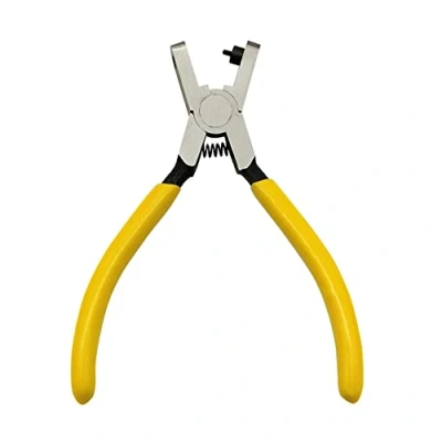 Afbeelding van GOIYZTTR Polshorloge met riemclip, perforator, 2 mm, universeel gat, gattang voor het instellen van de lengte armband leer, grijs, grijs.