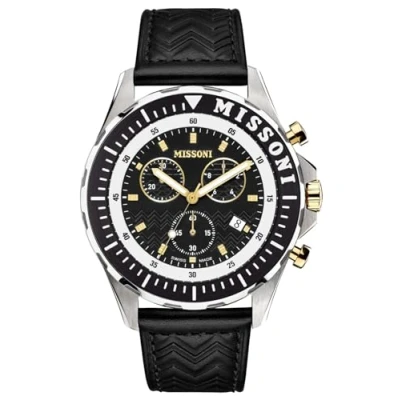 Afbeelding van Missoni Urban MWJD00122 Horloge Leer Zwart Ø 45 mm