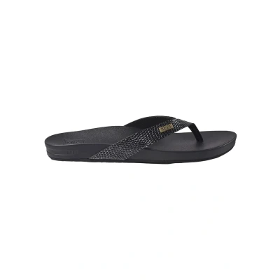 Afbeelding van Reef Cushion Court Teenslippers, Dames, Maat: 40.5, Black Leer