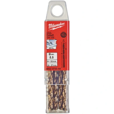 Image de MILWAUKEE 4932373344 Mèche métallique HSS G Cobalt 5.5x93mm (10 pcs)
