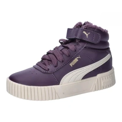 Afbeelding van Puma Carina 2 0 MID Sneakers hoog voor kinderen, Maat: 31, Midnight plum alpine snow gold Kunststof