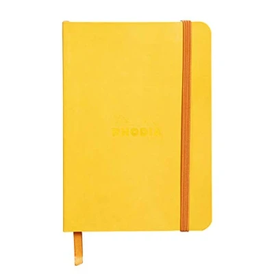 Afbeelding van RHODIA 117316C Notitieboek, zacht, narcis, A6, 10,5 x 14,8 cm, gelinieerd, 144 pagina&#039;s, lichtbruin papier, 90 g/m², bladwijzer, elastische sluiting, omslag van kunstleer