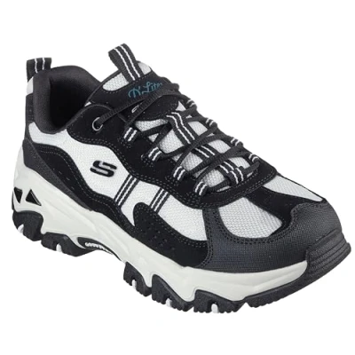 Afbeelding van Skechers D Lites Hiker Sneakers laag, Dames, Maat: 37.5, Black/white Leer en textiel