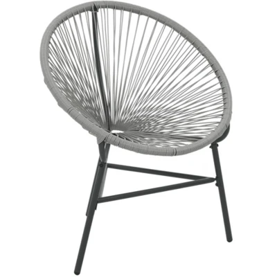 Afbeelding van Tuinmaanstoel poly rattan grijs