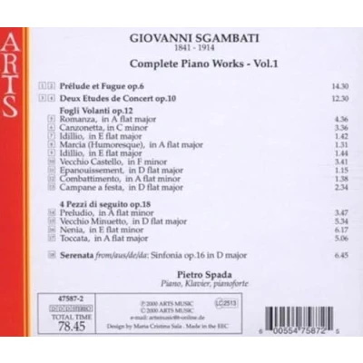Afbeelding van Sgambati: Complete Piano Works Vol.1