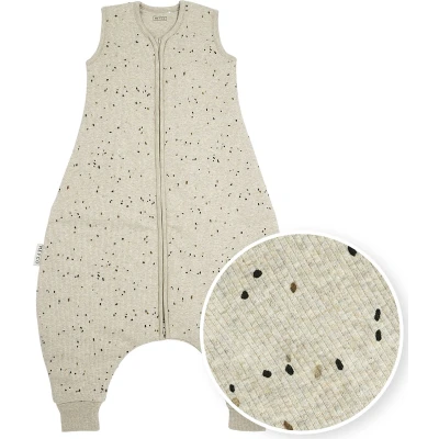 Afbeelding van Meyco baby Rib Mini Spot winter slaapoverall jumper sand melange 80cm