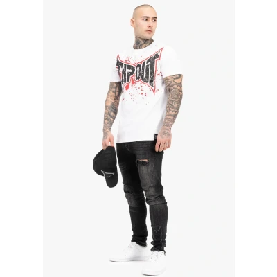 Afbeelding van Tapout Normale Passform Splashing Tshirt print, Heren, Maat: 3XL, White red black