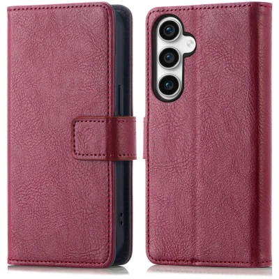Afbeelding van iMoshion Hoesje Geschikt voor Samsung Galaxy S23 FE Met Pasjeshouder Luxe Bookcase donkerrood