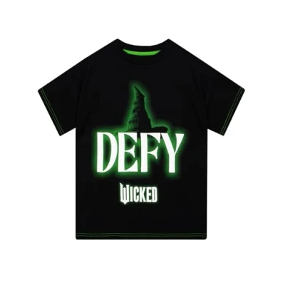 Afbeelding van WICKED T shirt voor Meisjes Filme kinderen Meisjeskleding shirts met korte mouwen, zwart.
