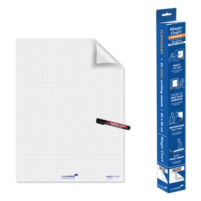 Image de Feuillesélectrostatiques quadrillées Magic Chart Lot de 25 Legamaster