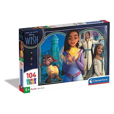 Afbeelding van Clementoni 27269 Supercolor puzzel Disney Wish 104 stukjes, kinderpuzzel 6 jaar, cartoon gemaakt in Italië