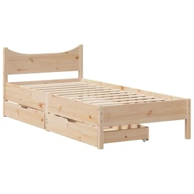 Afbeelding van vidaXL Bedframe met lades massief grenenhout 75x190 cm