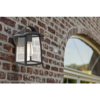 Afbeelding van LUTEC Kelsey Wandlamp Helder glas Matzwart