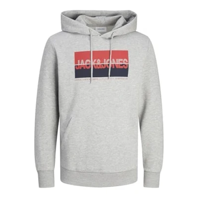 Image de JACK&amp;JONES PLUS Jjnolan Sweat à capuche pour homme, gris, 4XL grande taille
