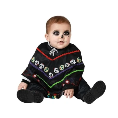 Afbeelding van Kostuum Skelet Mexicaanse Baby Maat 12 24 Maanden