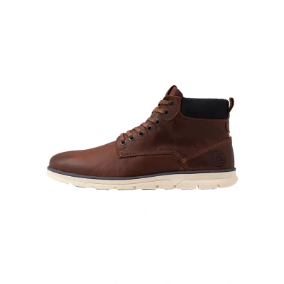 Afbeelding van Jack &amp; Jones Jfwtubar Veterboots, Heren, Maat: 43, Brandy Leer en textiel
