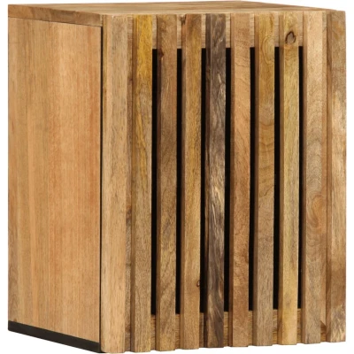 Afbeelding van Badkamerwandkast 38x34x48 cm massief ruw mangohout