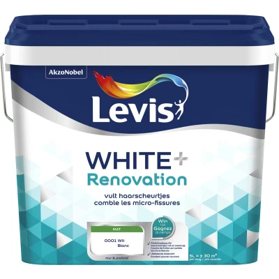 Afbeelding van Levis Muurverf White+ Mat Renovation White 5L