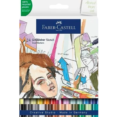 Afbeelding van Sketchmarker Faber Castell Goldfaber etui 24 stuks op alcoholbasis