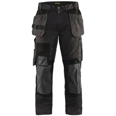 Image de Pantalon artisan stretch gris foncé/noir