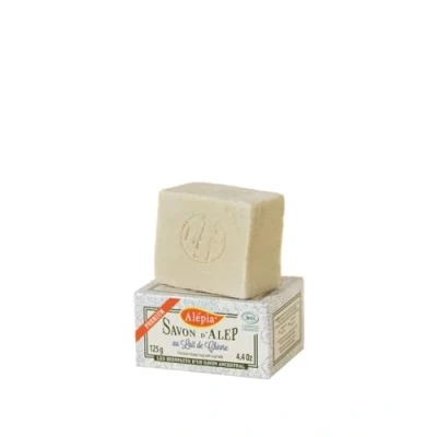 Afbeelding van Alepia Aleppo zeep Premium met biologische geitenmelk, wit, 1 stuk