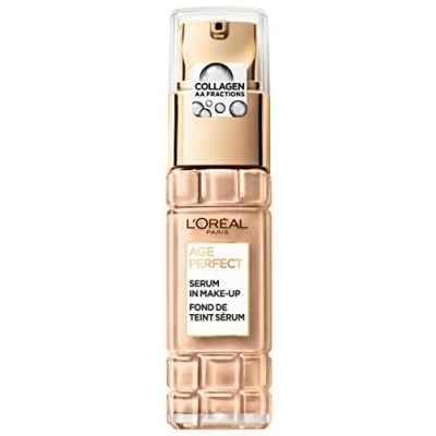Afbeelding van L&#039;Oréal Paris Make upserum voor rijpe huid, vloeibare foundation, SPF 24, een stralende teint, Age Perfect nr. 180, goudbeige, 1 x 30 ml