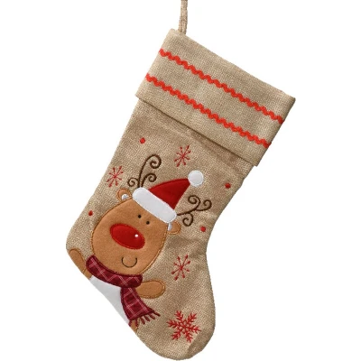 Afbeelding van Luxe Kerstsok Klassiek met Rendier kerstdecoratie