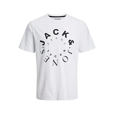 Afbeelding van Jack &amp; Jones Jjwarrior TEE CREW NECK Tshirt print, Heren, Maat: Small, White