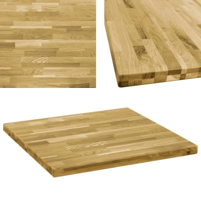 Afbeelding van Tafelblad vierkant 44 mm 80x80 cm massief eikenhout