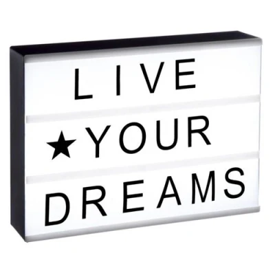 Image de Atmosphera Créateur d&#039;intérieur Boîte à Message Lumineuse Multicolore Cinéma 30cm Noir