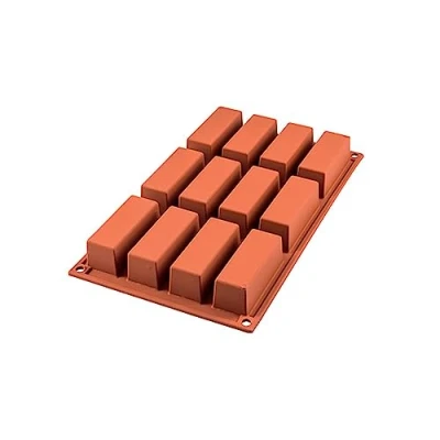 Afbeelding van Silikomart 20.026.00.0060 SF026 siliconen cakevorm, 12 bakjes, terracotta