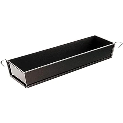 Afbeelding van PADERNO Nero rechthoekige anti aanbaklaag, 30 x 8 cm, springvorm voor cake/brood/cake, afneembare basis, zwart