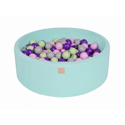 Afbeelding van Ronde Ballenbak set incl 200 ballen 90x30cm Mint Ballenbakje.nl Parel Wit Turquoise Licht Roze