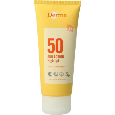 Afbeelding van Derma Eco Sun Zonnebrand lotion SPF50 100 ML Allergie &amp; geurvrij Huidverzorging UVA en UVB bescherming Hydraterend