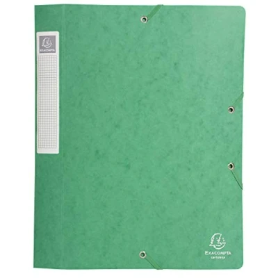 Afbeelding van Exacompta 14003h aktetas van glanzend karton, 600 g, achterkant 4 cm, plat op 10 stuks, groen