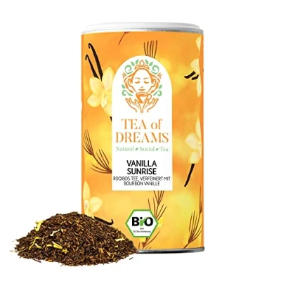 Afbeelding van Rooibos Biologische Vanillethee Vanilla Sunrise Met bourbon vanillestukjes Losse thee 80 g