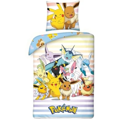 Afbeelding van Pokémon Dekbedovertrek Catch &#039;Em All Eenpersoons 140 x 200 cm Katoen