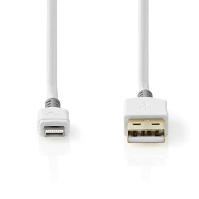 Afbeelding van Nedis Ccgl39300Bk20 Lightning Kabel Usb 2.0 Apple 8 Pins A Male 480 Mbps Vernikkeld 2.