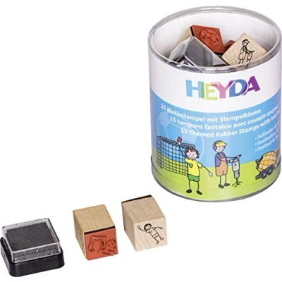 Afbeelding van Heyda 204888489 stempelbox (voetballer en bouwplaats) patroongrootte: ca. 1,5 x cm